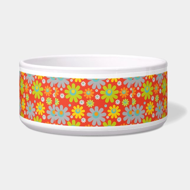 flower lovers Ceramic Pet Bowl (Front)