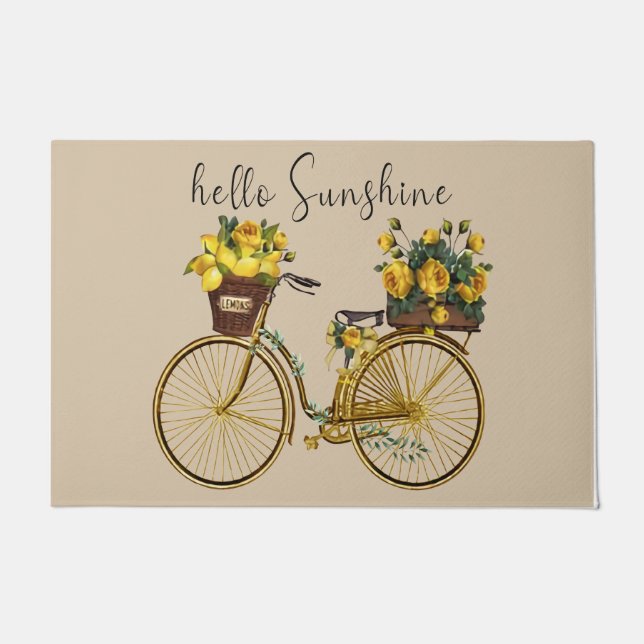 Flower Lovers Gift, Hello Sunshine  Doormat (Front)