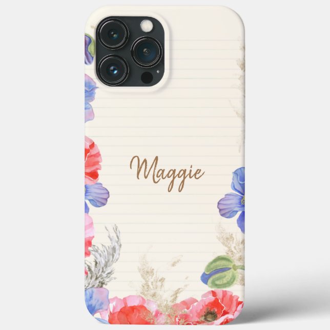 Flower lovers pretty pastel monogram script pink Case-Mate iPhone case (Back)