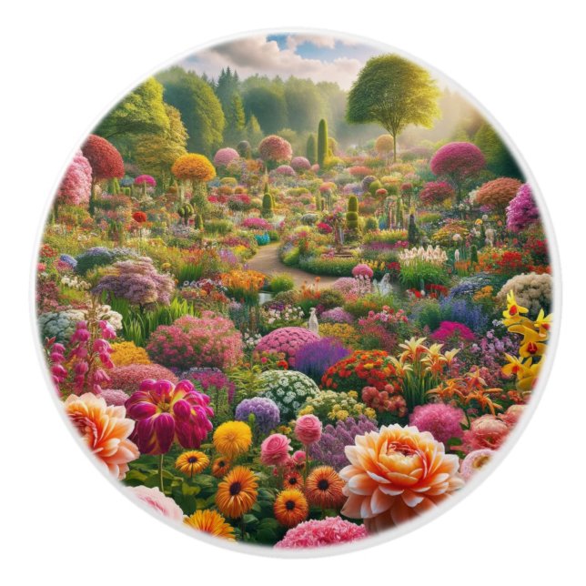Flower magic – a paradise of colours ceramic knob (Front)