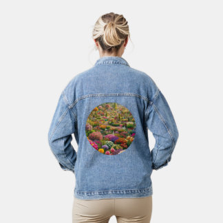Flower magic – a paradise of colours denim jacket
