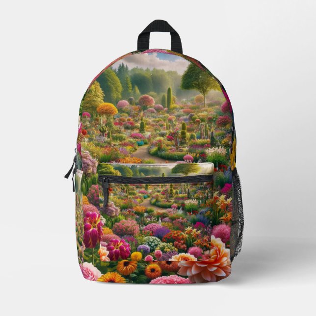 Flower magic – a paradise of colours printed backpack (Front)