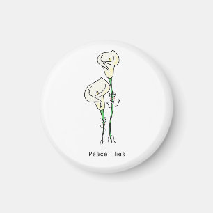 Flower magnet, peace lilies, gift, funny magnet