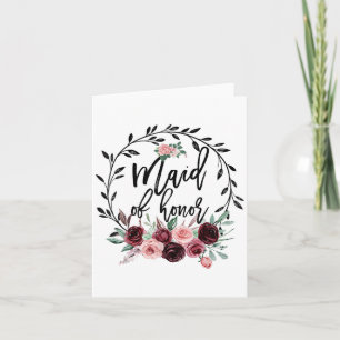 Flower Maid Of Honour Shower Wedding Bachelorette  Card