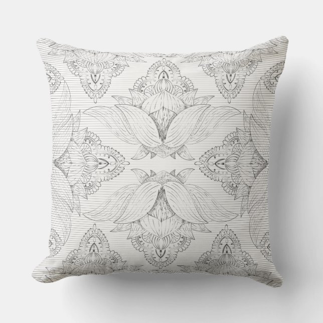 Flower Mandala 3 Throw Pillow (Front)