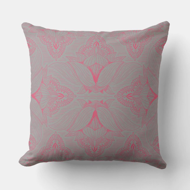Flower Mandala 5 Throw Pillow (Front)