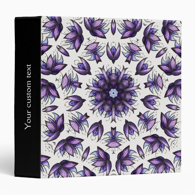 Flower Mandala Abstract Kaleidoscopic Pattern Binder (Front/Spine)