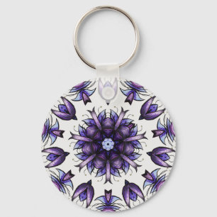 Flower Mandala Abstract Kaleidoscopic Pattern Keychain