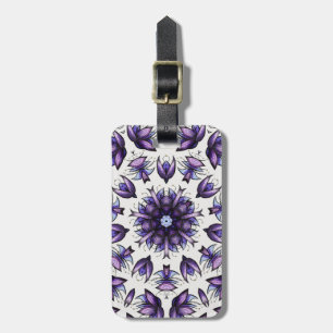 Flower Mandala Abstract Kaleidoscopic Pattern Luggage Tag