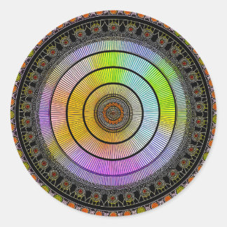 FLOWER MANDALA ART FOR SPIRITUAL MEDITATION CLASSIC ROUND STICKER