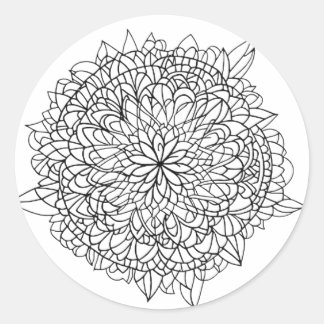 FLOWER MANDALA ART FOR SPIRITUAL MEDITATION CLASSIC ROUND STICKER