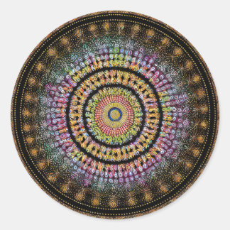 FLOWER MANDALA ART FOR SPIRITUAL MEDITATION CLASSIC ROUND STICKER