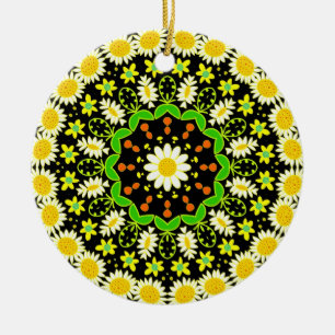 Flower Mandala Ceramic Ornament