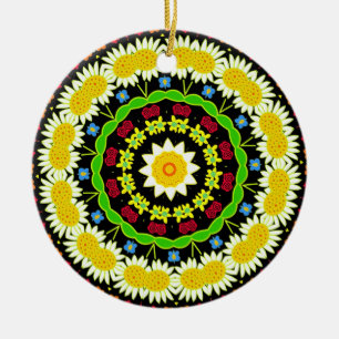 Flower Mandala Ceramic Ornament