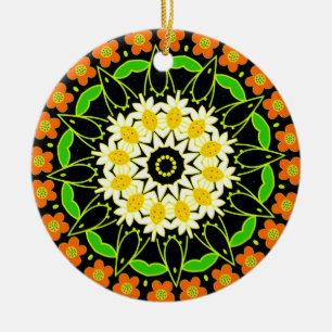 Flower Mandala Ceramic Ornament