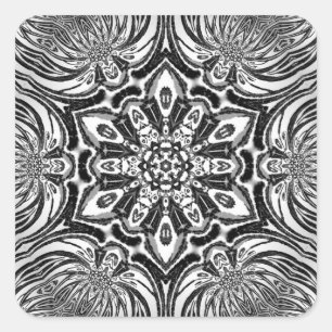 flower mandala design square sticker