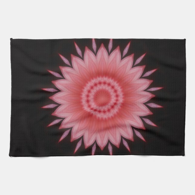 Flower Mandala in Pink Kitchen Towel (Horizontal)