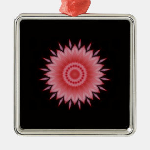 Flower Mandala in Pink Metal Ornament