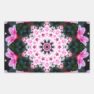 Flower Mandala Rectangle Stickers