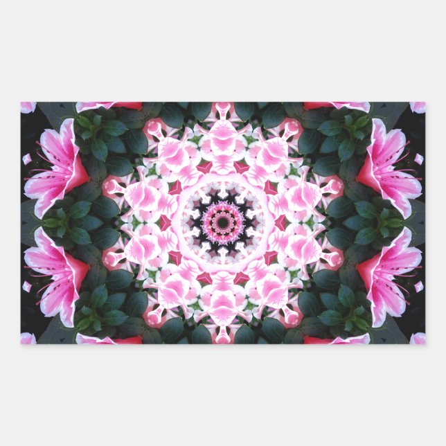 Flower Mandala Rectangle Stickers (Front)