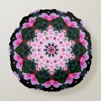Flower Mandala Round Throw Pillow