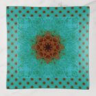 Flower Mandala Turquoise and Copper Brown Tile
