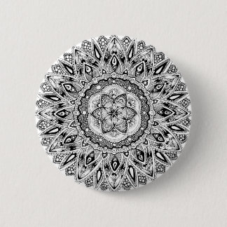 Flower mandala w/ seed of life 2 inch round button