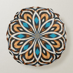 Flower Mandala Weave  Round Pillow