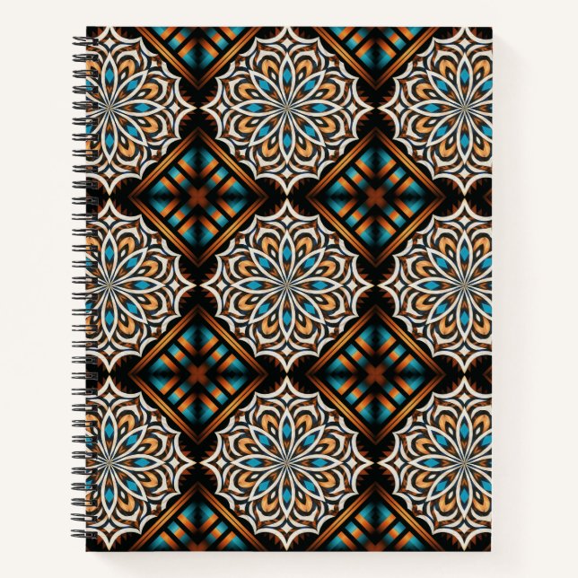 Flower Mandala Weave Spiral Notebook (Front)