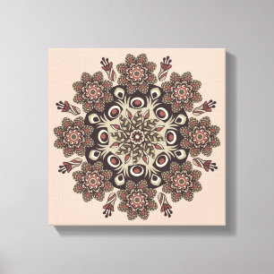 flower mandala wrapped canvas