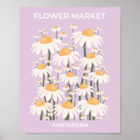 Flower Market Amsterdam Abstract Retro Daisies