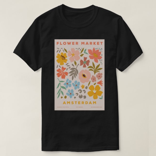 Flower Market Amsterdam  T-Shirt (Design Front)