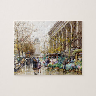 Flower Market at the Madeleine, Paris Jigsaw Puzzle