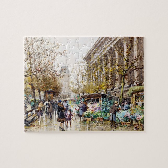 Flower Market at the Madeleine, Paris Jigsaw Puzzle (Horizontal)