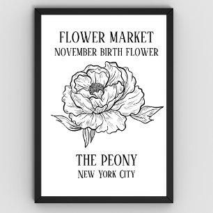 Flower Market Birth flower NOVEMBER Art Print
