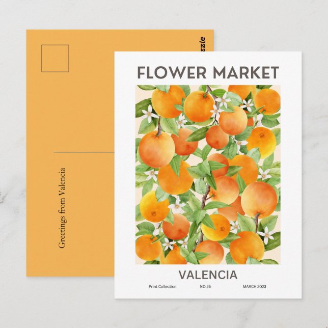 Flower Market Cities of the World Valencia Custom  Postcard (Front/Back)