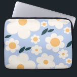 Flower Market Copenhagen Flowers White Blue Floral Laptop Sleeve<br><div class="desc">Flower Market Copenhagen: abstract floral art – retro flowers print – danish pastel with baby blue background and white daisies.</div>