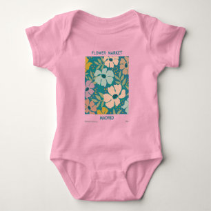 Flower Market Madrid Print Baby Bodysuit