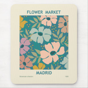 Flower Market Madrid Print Mouse Pad