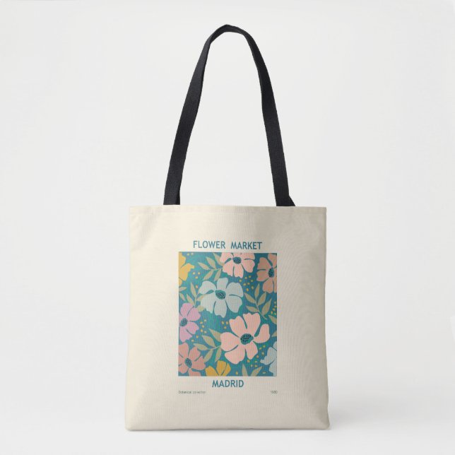 Flower Market Madrid Print Tote Bag (Front)