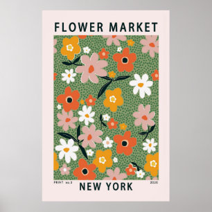 Flower market New York Poster