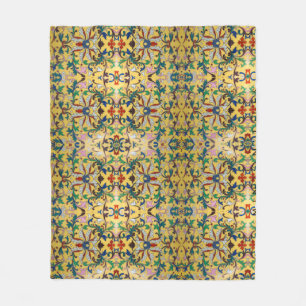 Flower Market Vintage Yellow Wildflower Botanical Fleece Blanket