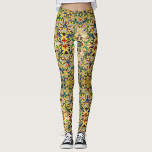 Flower Market Vintage Yellow Wildflower Botanical Leggings