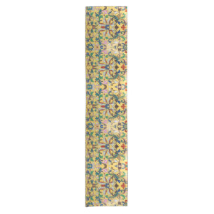 Flower Market Vintage Yellow Wildflower Botanical Short Table Runner