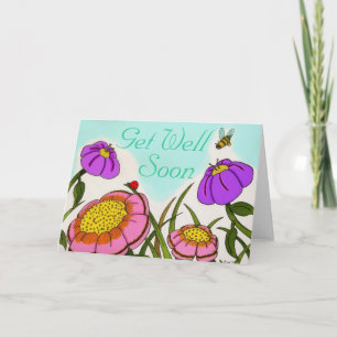 Flower Meadow "Get Well Soon" Card