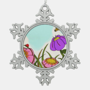 Flower Meadow Pewter Ornament