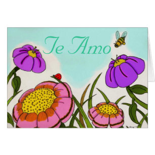 Flower Meadow "Te Amo" Spanish Love Card