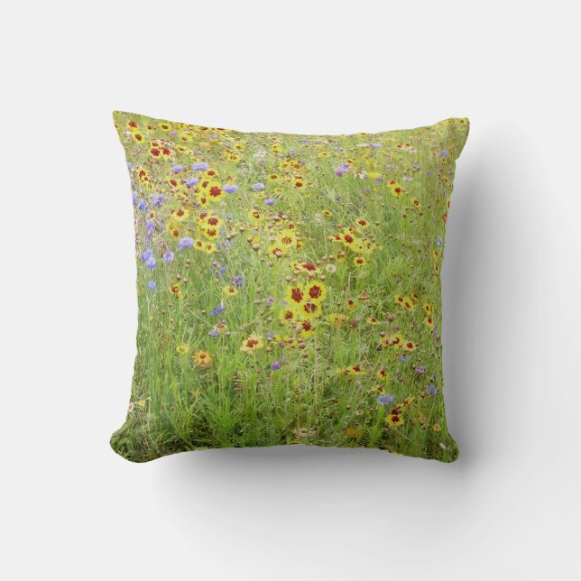 Flower Meadow Throw Pillow (Front)
