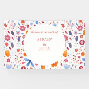 Flower Meadow Watercolor Banner