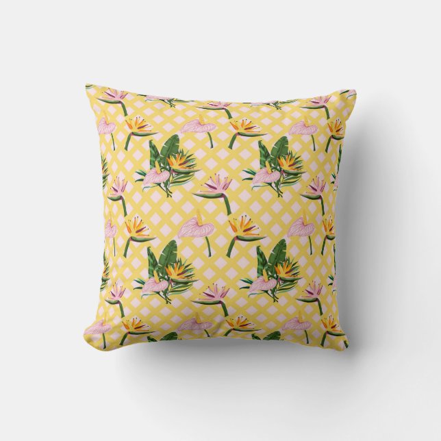 Flower Meanings Throw Pillow (Front)